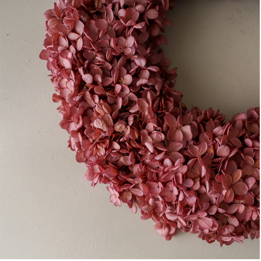 Krans hortensia oud rose