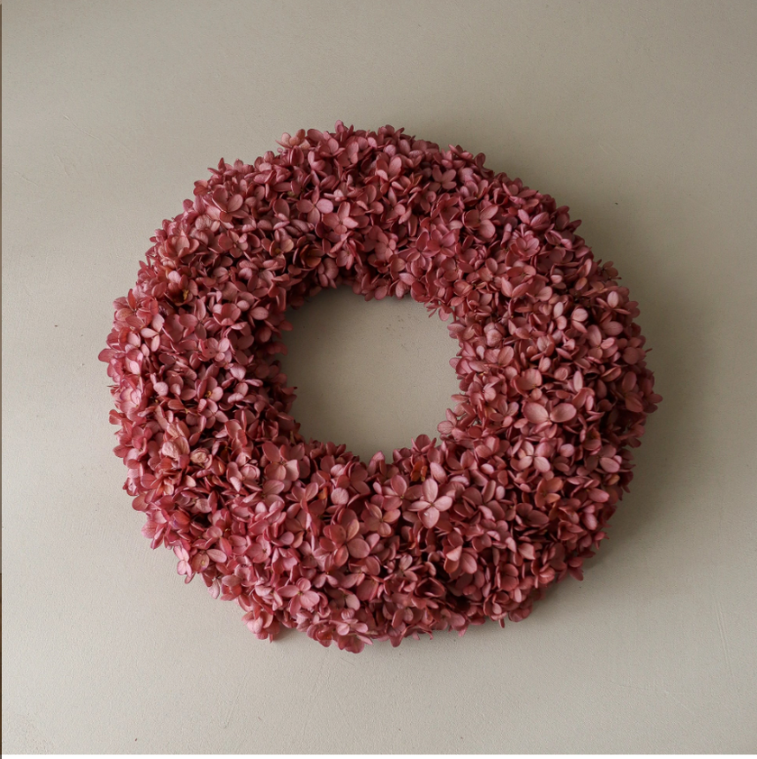 Krans hortensia oud rose